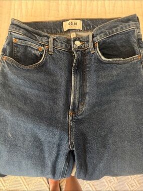 Agolde Women's Medium Blue Straight-Leg Jeans